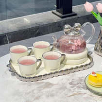 女士精致茶具一人花茶壶养生壶套装蜡烛加热陶瓷玻璃煮茶泡茶礼品