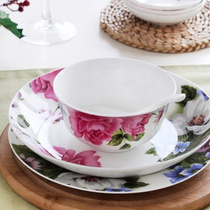 贵妃30头骨瓷碗碟套装 中式家用餐具套装韩式陶瓷碗盘礼品餐具