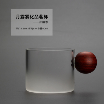 急速发货玻璃小茶杯个性品茗杯手工磨砂带把单杯日式家用功夫茶具