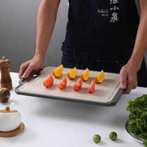 张小泉菜板砧板家用304不锈钢麦秸秆双面水果占板面板切菜案板子