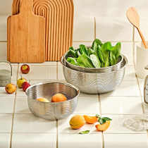 Glasslock进口不锈钢料理盆加厚韩式烘焙洗菜沥水厨房家用打蛋盆