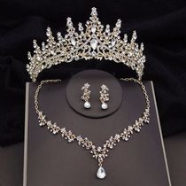 Water drop Tiaras Bridal Jewelry Sets Luxury Crown Earrings