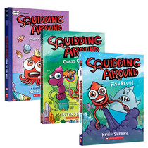 英文原版 Squidding Around 系列3本 Fish Feud! / Class Clown Fish: A Graphix Chapters Book 6-9岁幽默搞笑儿童章节桥梁漫画书