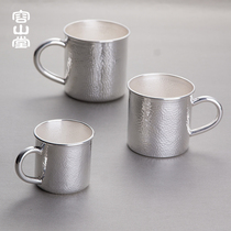 容山堂华银 银质茶杯水杯 泡茶杯手工个人杯大号绿茶办公功夫茶具