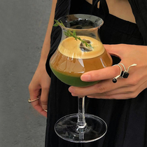复古鸡尾酒杯花瓶创意造型北欧个性调酒杯咖啡杯冰美式杯水晶玻璃