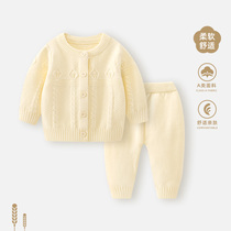 婴儿毛衣秋装套装男宝宝针织衫秋季毛线衣服小外套婴幼儿开衫衣服
