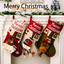 跨境新款圣诞节装饰用品高档卡通圣诞袜立体袜子礼物袋装饰袜挂件