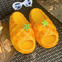 个性趣味可爱菠萝面包时尚夏季凉拖鞋男女士外穿海边情侣沙滩拖鞋