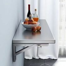 特厚不锈钢挂墙折叠桌墙上置物架餐桌打孔托架厨房可折叠收纳架子