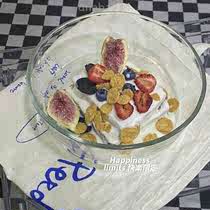 ins沙拉早餐风碗水果汤碗北欧日式大容量碗玻璃简约碗玻璃碗麦片