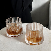 岸梵 北欧不规则玻璃杯个性创意咖啡杯冰川杯威士忌酒杯子收藏ins