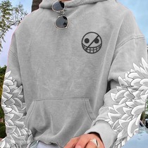欧美卫衣街头复古骷髅潮流3D数码印花哥特式Y2K男士连帽衫hoodie