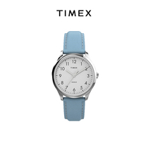 TIMEX天美时Easy Reader系列手表女式现代易读器银色表壳蓝色表带
