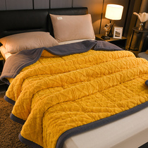 无印良品毛毯加厚冬季三层夹棉珊瑚绒毯高级单人毯子双层绒毛盖毯