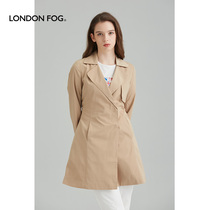 伦敦雾女士休闲英伦风气质流行显瘦中长风衣外套纯色简约春季上衣