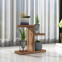实木碳化防腐小花架子办公桌面飘窗迷你型多盆栽花盆植物架