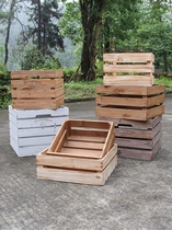 复古木箱子长方形大号实木储物收纳箱定做小木箱陈列装饰旧木框箱