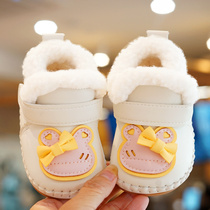 婴儿鞋子冬季0-1岁女宝宝加绒保暖加厚不掉跟鞋软底防滑学步棉鞋