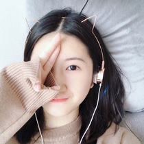 耳机头戴式有线控网红学生游戏可爱猫耳朵女生潮韩版手机电脑带麦