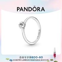 Pandora潘多拉闪耀天星单石素圈戒指925银情侣轻奢小众设计