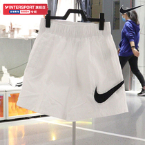 NIKE耐克短裤女2024夏季新款跑步训练运动裤透气白色三分裤DM6740