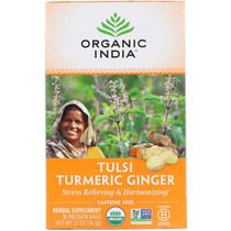Organic India 图尔西茶姜黄生姜肉桂和丁香缓解压力提升情绪清体