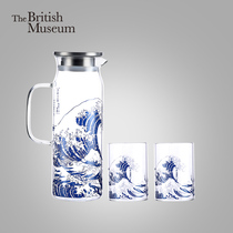 大英博物馆神奈川冷水壶带把杯子水杯冷水壶套装家用创意生日礼物