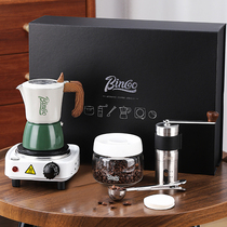 法风双阀摩卡壶意式浓缩萃取全套手磨煮咖啡壶礼盒套装家用咖啡机