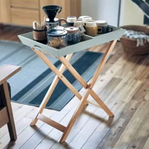 可折叠实木小餐桌置物架迷你小茶桌颜料桌餐桌边桌庭院阳台茶水桌