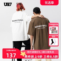 US17 易建联潮牌篮球主题BASKETBALL复古运动简约短袖宽松百搭T恤