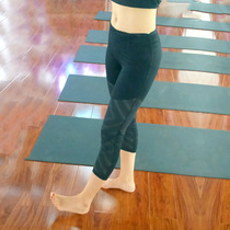 外贸瑜伽长裤 女健身运动8分裤 紧身速干透气弹力 皱腰时尚 黑色