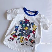 24夏款日单童装 男童女童儿童双面机器人印花短袖T恤宝宝半袖背心