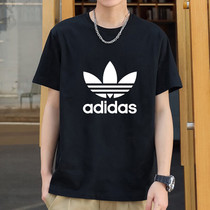 Adidas阿迪达斯三叶草T恤男2024春季新款短袖透气运动服宽松半袖