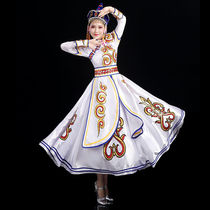 高档新款蒙古服装女生活装民族风现代舞蹈演出服中国风大摆裙表演