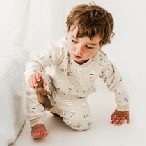 Nest Designs儿童家居服纯棉长袖长裤宝宝弹力儿童睡衣秋冬套装