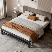 铁艺床1.8米实木床铁床现代简约加厚软包双人床铁架床1.5米单人床