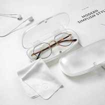 眼镜盒感文艺简约磨砂半透明吸铁扣抗压耐磨学生近视眼镜盒