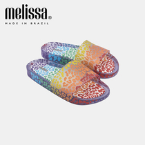 Melissa梅丽莎夏季新款女士时尚撞色彩虹一字拖凉鞋32389