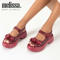 Melissa梅丽莎Viktor&Rolf联名款纯色花朵厚底女士果冻凉鞋33442