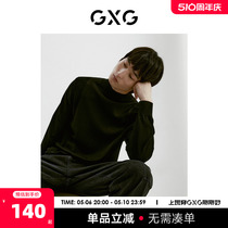 GXG男装商场同款费尔岛系列黑色高领毛衫2022年冬季新品
