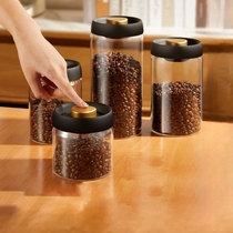 咖啡豆保存罐食品级储存玻璃茶叶罐单向排气咖啡粉真空密封罐零食
