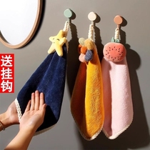 挂式擦手巾厨房擦手毛巾吸水不掉毛擦手布卫生间可爱洗手插手手帕