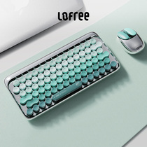 lofree洛斐孔雀机械键盘鼠标套装无线蓝牙笔记本ipad手机电脑女生