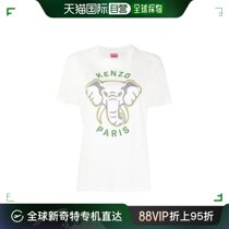 香港直邮Kenzo凯卓SS23女士T恤白色图案印花简约FD62TS0854SO-02