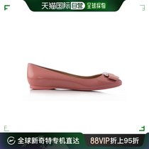 香港直邮ferragamo菲拉格慕女士粉色皮革平底鞋585073日常百搭