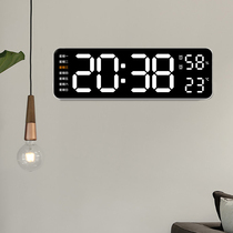 简约大屏幕led挂钟壁钟现代多功能静音夜光客厅钟表多组闹钟钟表
