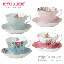 Royal Albert玫瑰满花骨瓷咖啡杯波尔卡玫瑰茶杯欧式皇家阿尔伯特