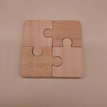 蒙氏Toddler contrast puzzle对比拼图入门扣 两圆相扣榉木教具
