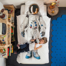 Snurk床品套件全棉宇航员三件套纯棉春季男儿童床上用品卡通被套