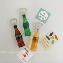 韩国ins汽水可乐开瓶器冰箱贴可爱立体磁铁啤酒起子冰箱贴